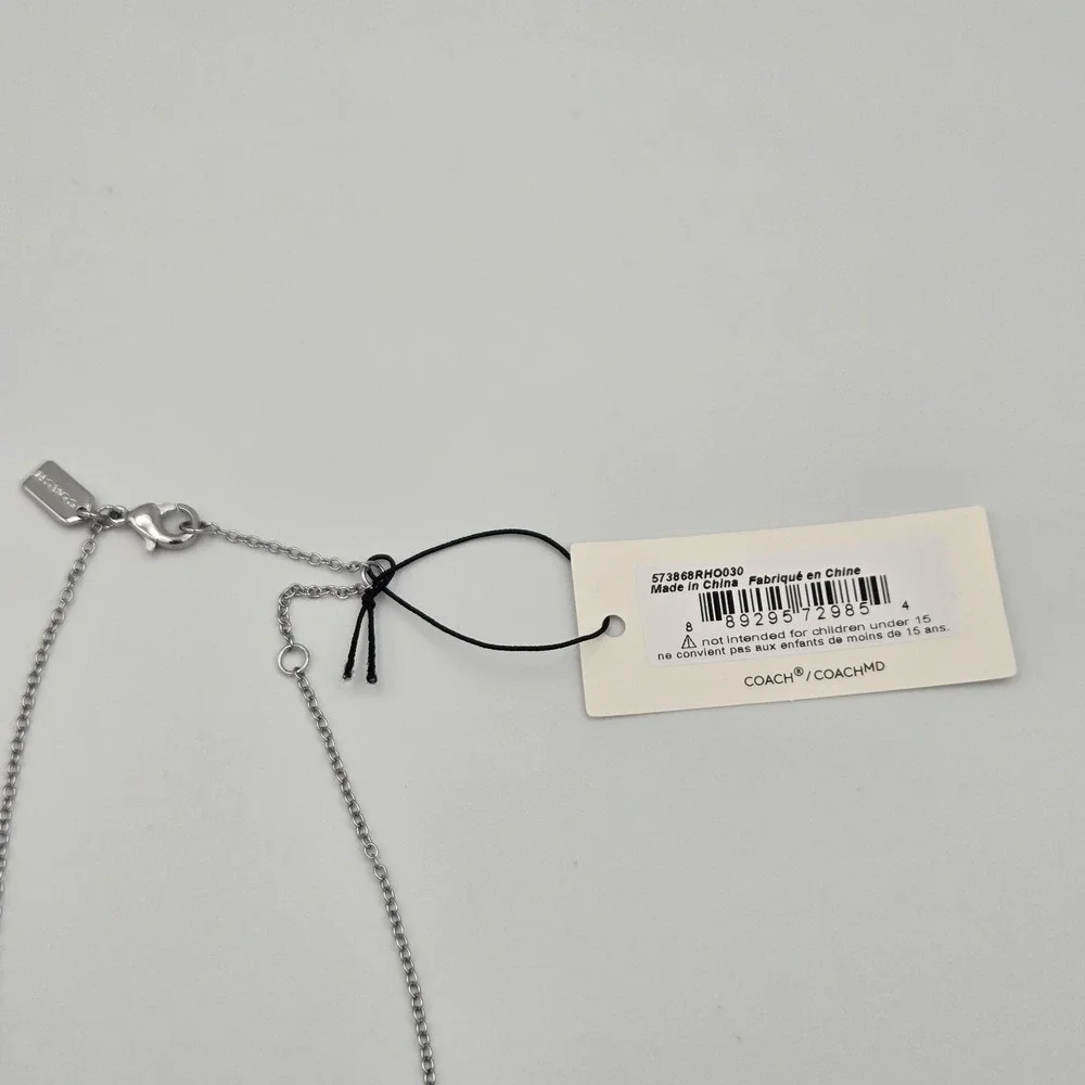 Coach Silver‎ Heart Pendant Necklace Signature 